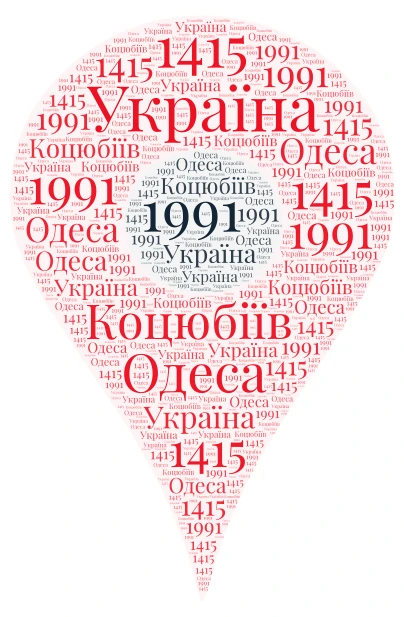 Міцеположення Коцюбіїв (до 2023: Одеса)  word cloud art