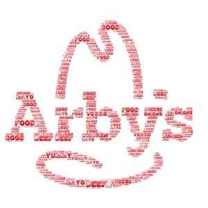 YUM ARBY word cloud art