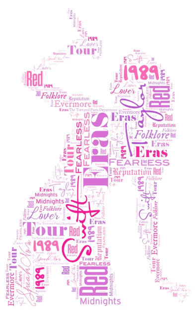 Eras tour word cloud art