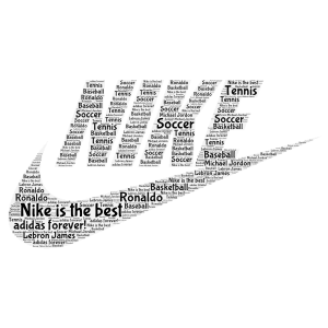 Nike and Adidas word cloud art