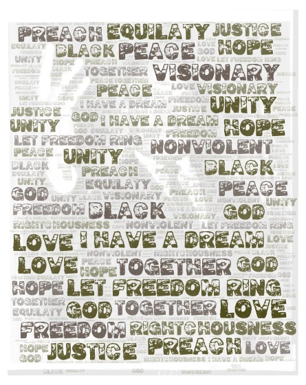 MLK 2026 word cloud art