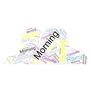 Oroville Morning word cloud art
