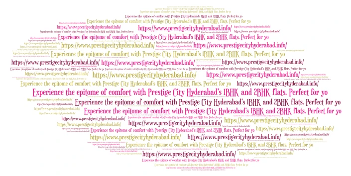 Prestige City Hyderabad's 1BHK and 2BHK Flats word cloud art