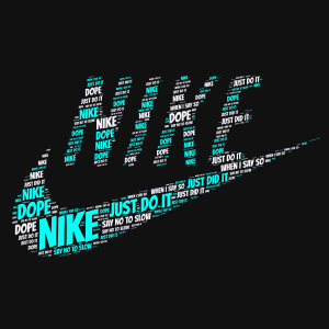Let's Go Nike  word cloud art