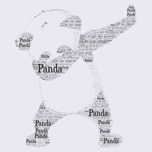 dancing panda word cloud art