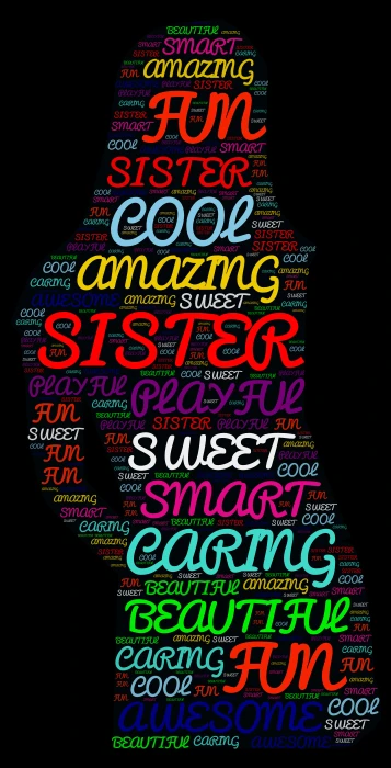 SISTER word cloud art