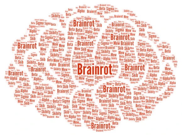 Brainrot word cloud art