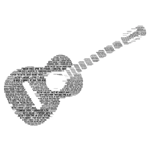 GUITAR word cloud art