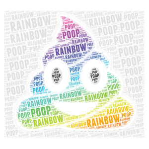 rainbow poop word cloud art