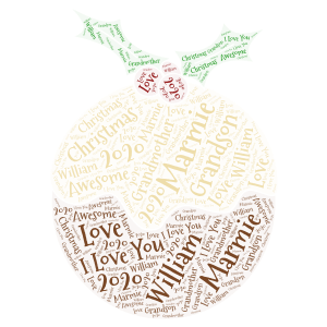 Marmie and William word cloud art