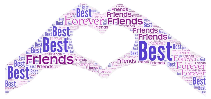 Besties word cloud art