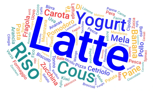 Frutta e Verdura word cloud art