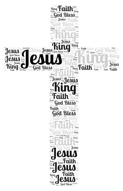 Faith word cloud art
