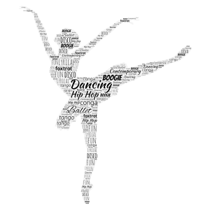 Dancing word cloud art