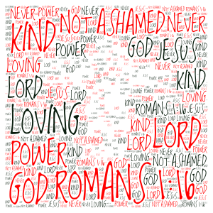 ROMANS 1:16 word cloud art