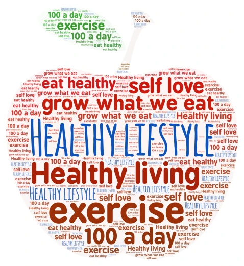 healthy living word cloud art