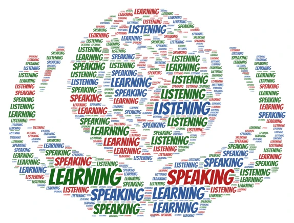 Language Learning word cloud art