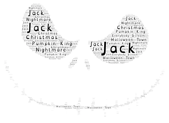 Jack (Nightmare Before Christmas) word cloud art