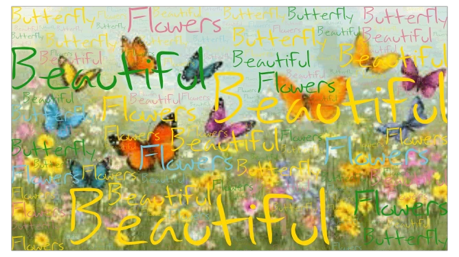 Butterfly word cloud art