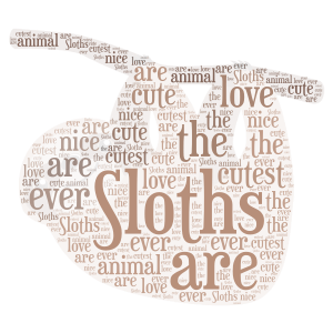 Sloths word cloud art