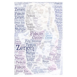 Zenon word cloud art