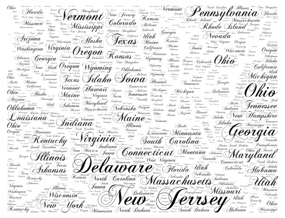 U.S.A word cloud art