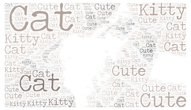 Kitty word cloud art