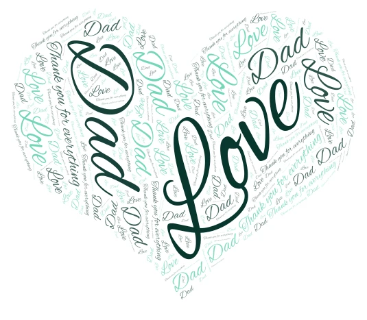 HI DAD word cloud art