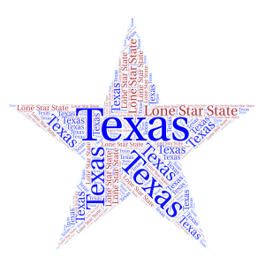 Texas Lone Star State word cloud art