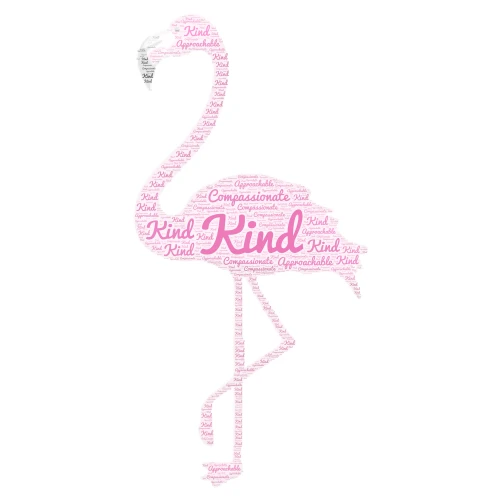 flamingo word cloud art