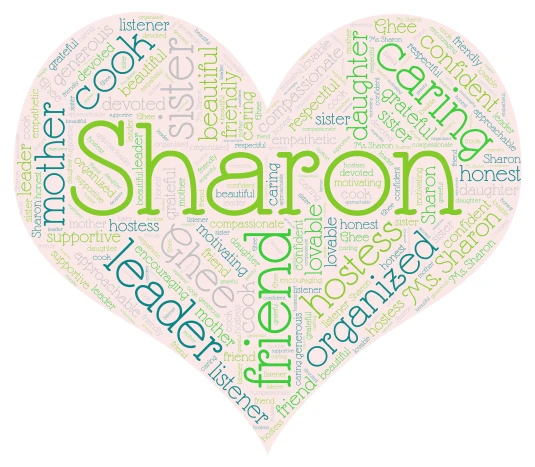 Sharon word cloud art