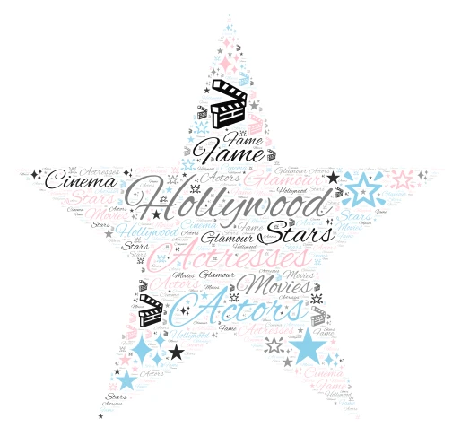 Hollywood Stars word cloud art