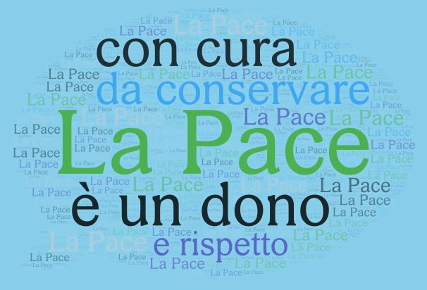 La Pace word cloud art