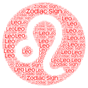 Zodiac Leo word cloud art