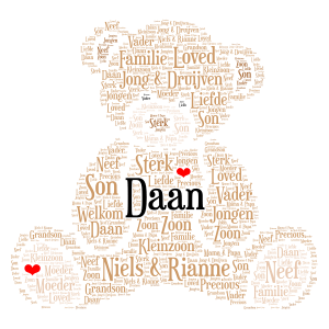 Daan bear ❤ word cloud art