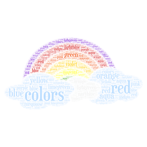 rainbow coulors word cloud art
