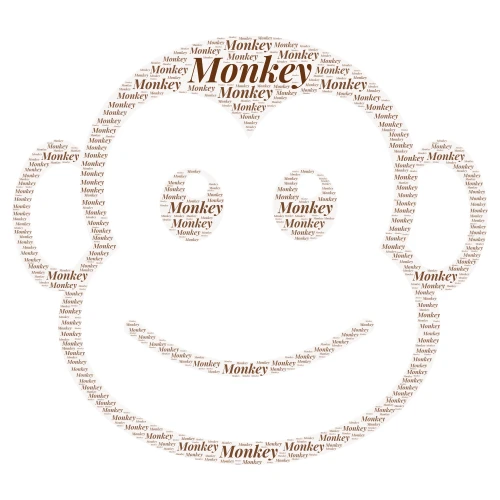 Monkey word cloud art