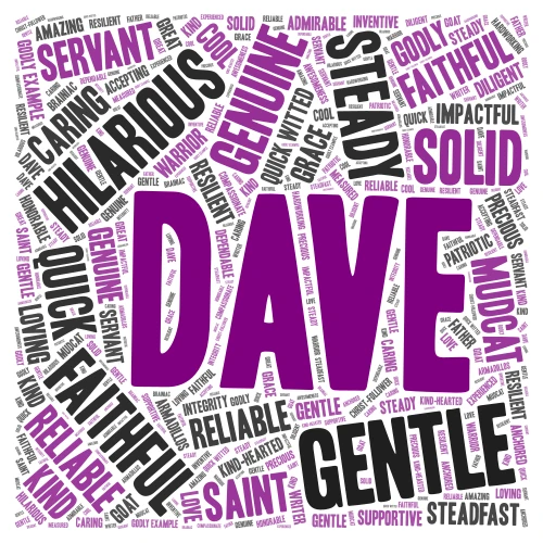Dave's 85th Birthday word cloud art
