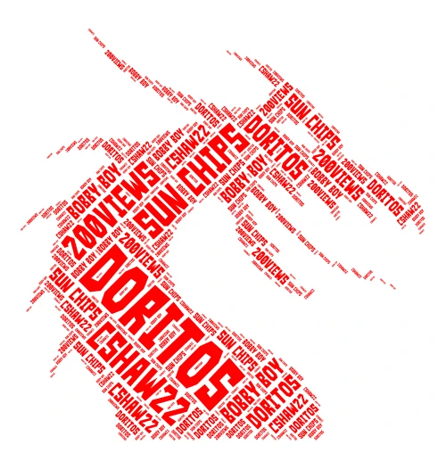 Fire dragon word cloud art