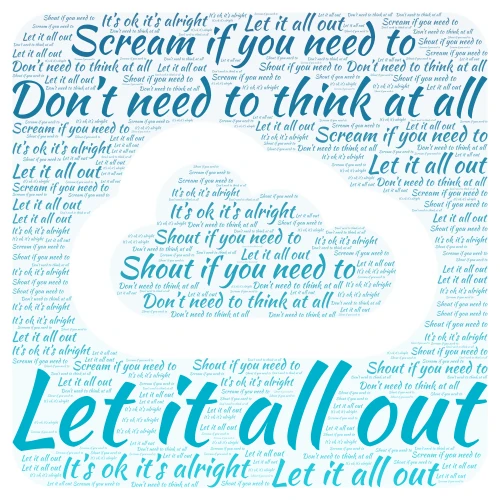 Let it all out word cloud art