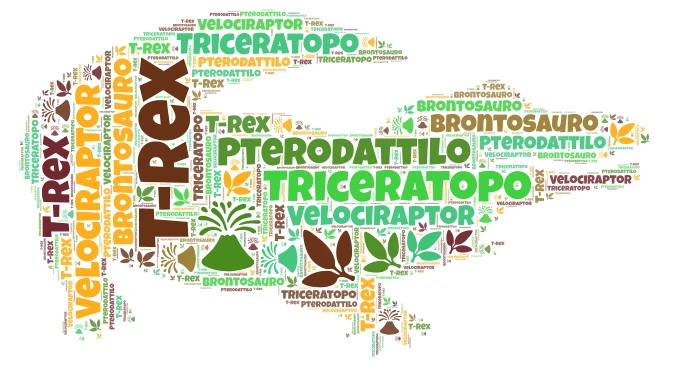 Dinosauri word cloud art