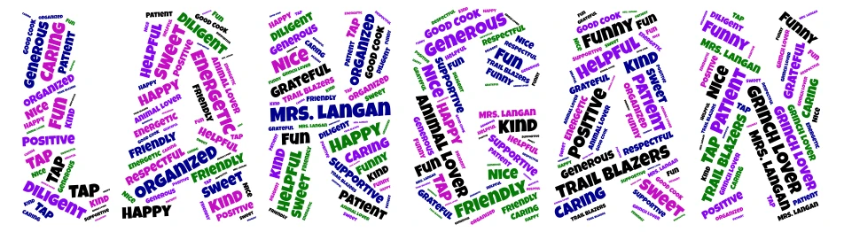 LANGAN word cloud art