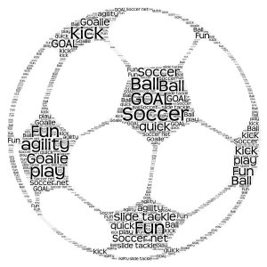 Soccerball word cloud art