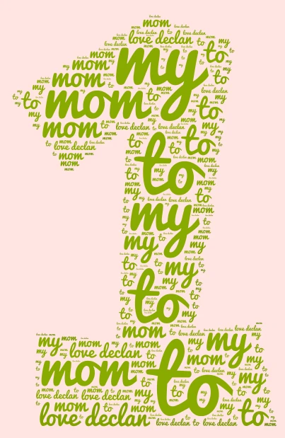 the number one word cloud art