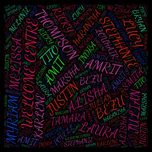 Welcome centre word cloud art