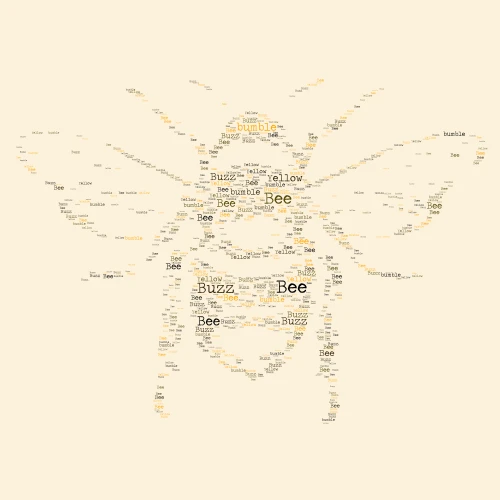 🍯*☆Bee⛧*🐝 word cloud art