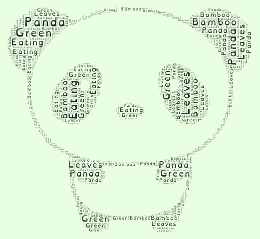 Panda word cloud art