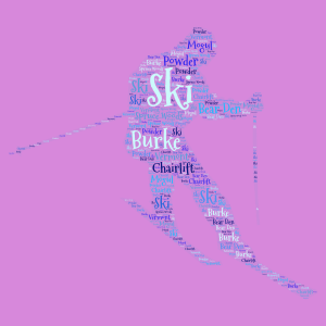 Ski word cloud art