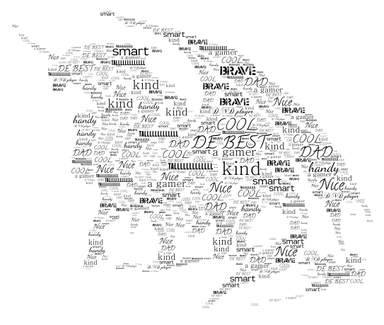 Dad Dragon word cloud art
