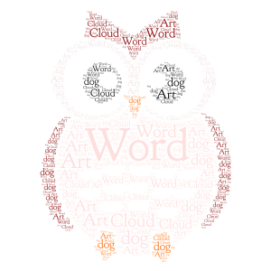 Owl word cloud art